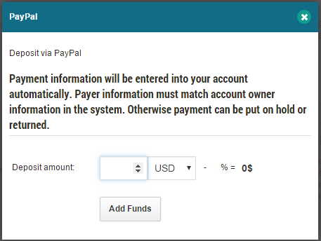 Adding funds via PayPal: step 3 Adding funds via PayPal: step 3