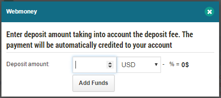 Adding funds via WebMoney: step 3 Adding funds via WebMoney: step 3